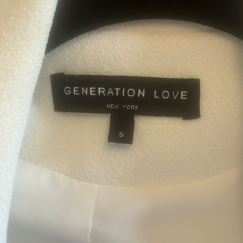 Generation Love White Moto-Style Leather Jacket with Silver Hardware - Picture 2 of 3